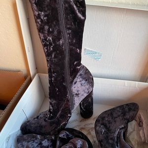 Thigh high velvet boots SOLD